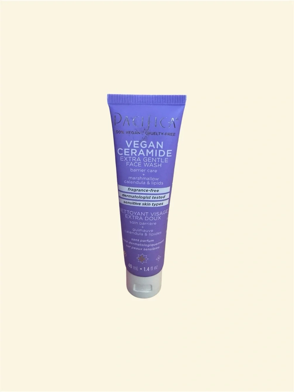 Pacifica Vegan Ceramide Extra Gentle Face Wash 1.4 oz Travel Size